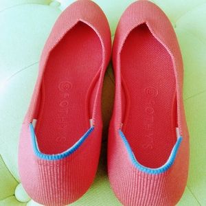 Rothy's Scooter Red Round toe. Worn once.  Sz. 8